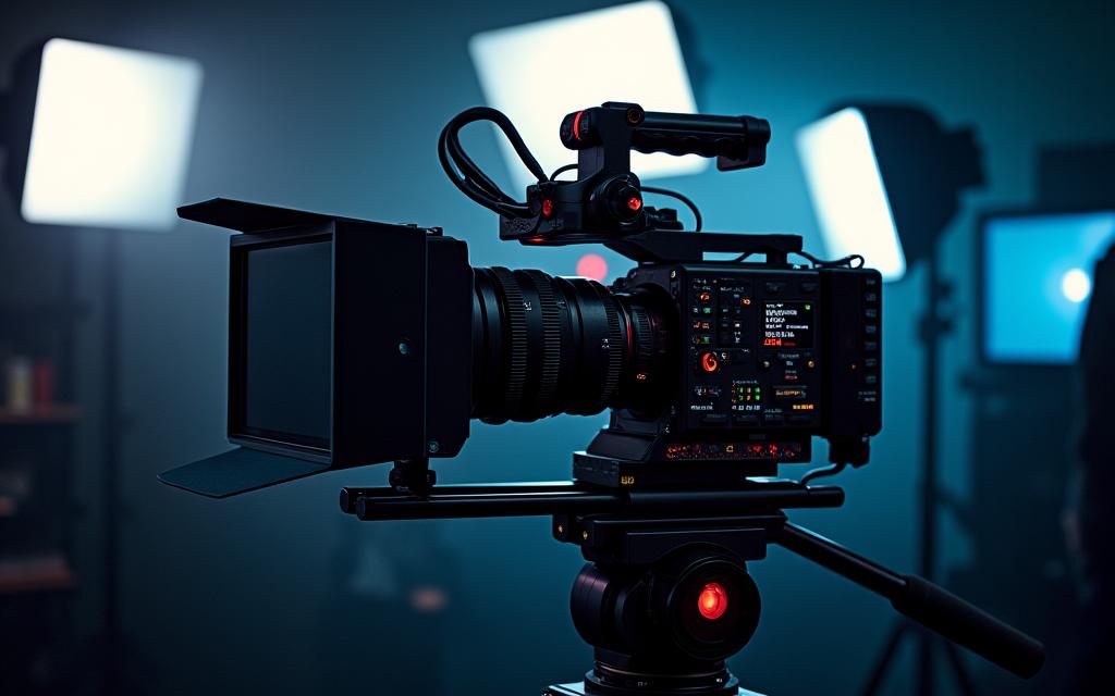 Professional video production equipment setup